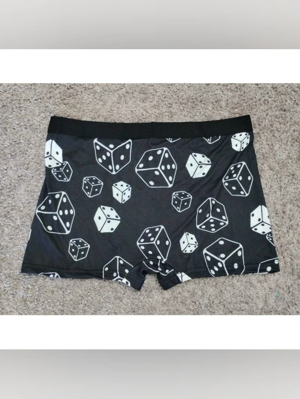 IRONITE Mens Black White Dice Print Boxer Briefs